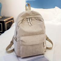 Mochila Casual de Pana para Mujer - Correas Ajustables, Cierre Antirrobo, Color Sólido, Gran Capacidad, Bandolera Cómoda - details 8