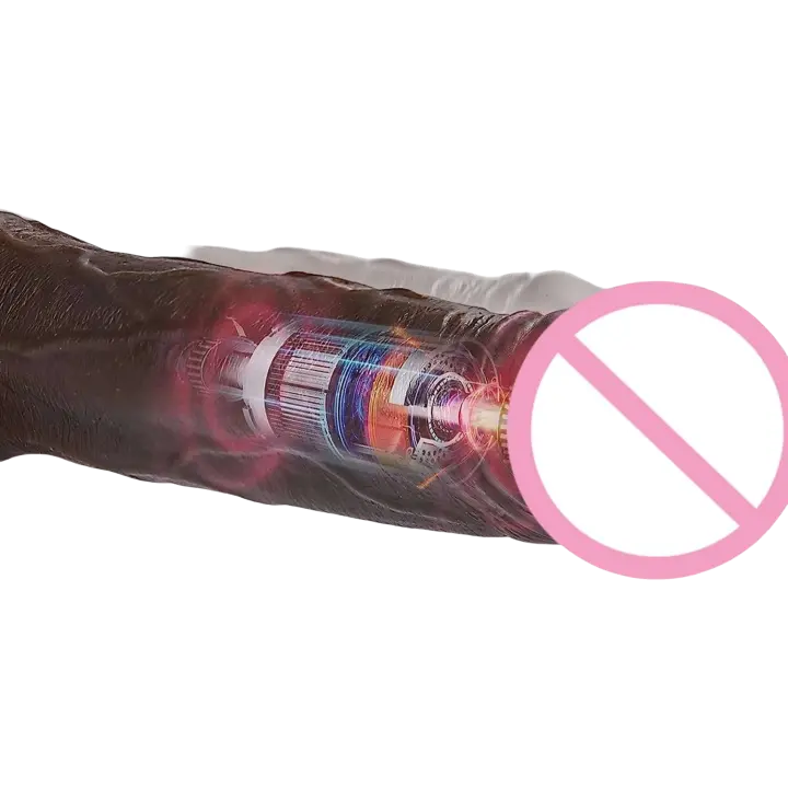 Leten-juguetes sexuales realistas de empuje de silicona para mujeres, consolador telescópico con calefacción vibratoria grande, vibrador con ventosa - 1