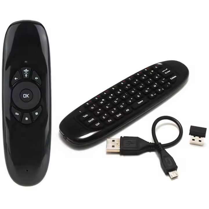 Mando a distancia inteligente C120, periférico inalámbrico con retroiluminación de 7 colores, 2,4G, RF, inglés, para Android, Smart TV Box - 1