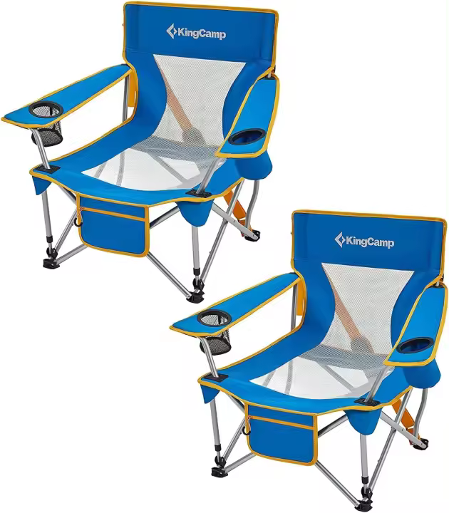 Sillas Plegables Playa con Respaldo Alto con Reposacabezas Silla Plegable Camping Respaldo Reclinable para Playa Cian - 1