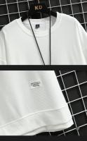 Traje De Verano Para Hombre Con Estampado De Waffle Conjunto Casual De Camiseta Y Shorts Color Sólido Talla Grande - details 24