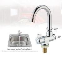 Grifo giratorio de cobre para fregadero, cocina fría, caravana plegable, baño, barco marino, cubierta, caravana - details 0