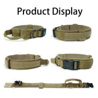 perro, militar ustable duradero mascotas, conjunto correa táctica, Collar nailon, accesorios de entrenamiento para perros pastor - details 3