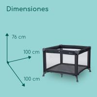 arque para bebé, Cuna de Viaje, Cama Infantil, Espacioso y Bien ventilado con Dimensiones 100 x 100 x 76 cm, Cierre Compacto y Bolsa de Transporte, Color Mineral Grafito - details 5