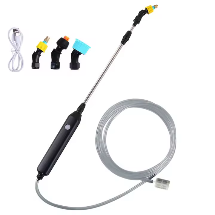 Rociador de riego eléctrico para jardín, manguera de 5 metros, boquilla ajustable USB para césped, rociador de malezas, Mister de plantas - 1