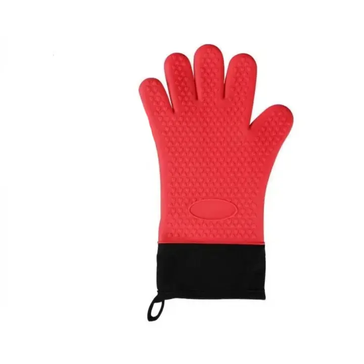 Suministros de Bar de cocina, guantes de horno de doble capa, guantes flexibles antiescaldantes para hornear, manoplas de horno de silicona resistentes al calor para cocinar - 1