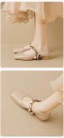 Zapatos Mary Jane de punta cuadrada para mujer, estilo francés con falda, zapatos de tacón bajo, zapatos de mujer de talla grande - details 2