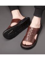 Zapatillas de hombre de piel auténtica, modernas sandalias informales de verano para exteriores, chanclas de playa para hombre, zapatos para hombre - details 10