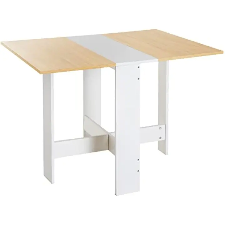 Mesa Plegable Moderna de Comedor Diseño Compacto con 2 Alas Abatibles Madera 103x76x73,5cm - 1