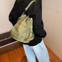 Bolso portátil con cordón para mujer, bolso cruzado informal de estilo coreano para teléfono, bolso de hombro ajustable de gran capacidad de Color sólido - details 4