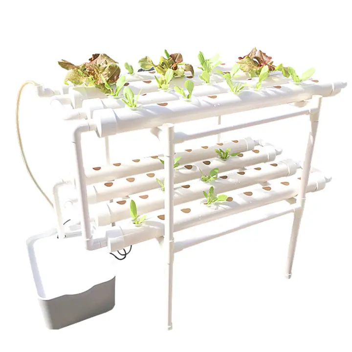 Kit de cultivo hidropónico para interiores o exteriores, tubería de 2 capas, 72, sistema de cultivo con bomba sumergible de 8W - 1