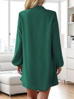 Vestido suelto de desayuno único con cuello en V de manga larga de primavera y verano 2025 para mujer - details 11