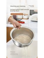 Colador de Arroz de Acero Inoxidable 304 Herramienta de Cocina para Lavado de Frutas y Verduras - details 0