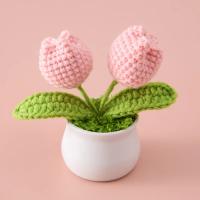 Ramo de Flores de Crochet Hecho a Mano Tulipanes Ramo Tejido Finalizado - details 5