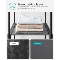 Armario de Tela Portátil Barras para Colgar, Perchero, Plegable, Guardarropa para Dormitorio, Estudio 140 x 43 x 174 cm, Gris RYG02GY - details 4
