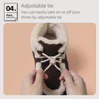 Botas de nieve suales cálidas y antideslizantes con suela gruesa de algodón para mujer, planas de moda, invierno - details 8