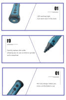 Set de Herramientas Eléctricas Sin Cable Con Destornilladores Y Fresadora Con Recambiable Pluma Batería Recargable Mantenimiento - details 8
