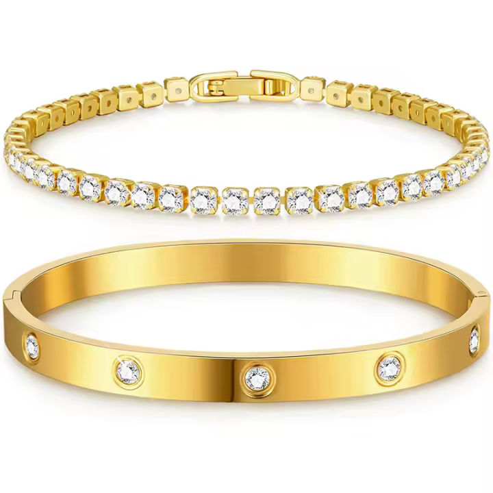 Pulsera Colgante de Amor de Lujo para Mujeres y Adolescentes Brazalete de Circonio Cúbico - 1
