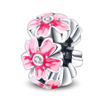 Perla de cereza rosa mágica en plata para pulsera DIY de 3mm, joyería para mujer, regalo de cumpleaños con piedra principal Natural - details 18
