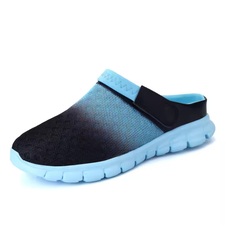 Verano pareja de hombres y mujeres cambia gradualmente sandalias de gran tamaño zapatillas de malla casual agujero zapatos de playa media zapatillas - 1