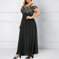Vestido largo de talla grande de manga corta para mujer, vestido largo de noche para fiesta, hombros descubiertos, vestidos formales para ocasiones de talla grande 5XL 6XL - details 1