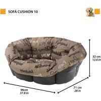 Ferplast Cojín para Cama de Perros y Gatos SOFÁ Cojín 10 Funda Acolchada para Cama de Animales Tipo Cesta de plástico, Algodón Lavable, Regulable con cordón elástico, 96 x 71 x h 32 cm Marrón - details 2
