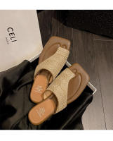 Sandalias Platas Retro Francesas con Punta Tejida Zapatillas de Moda para Mujeres 2025 - details 16