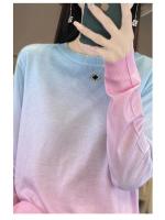 Suéter de Punto de Moda de Invierno Cuello Redondo de Lana de Worsted y Seda de Mulberry - details 29