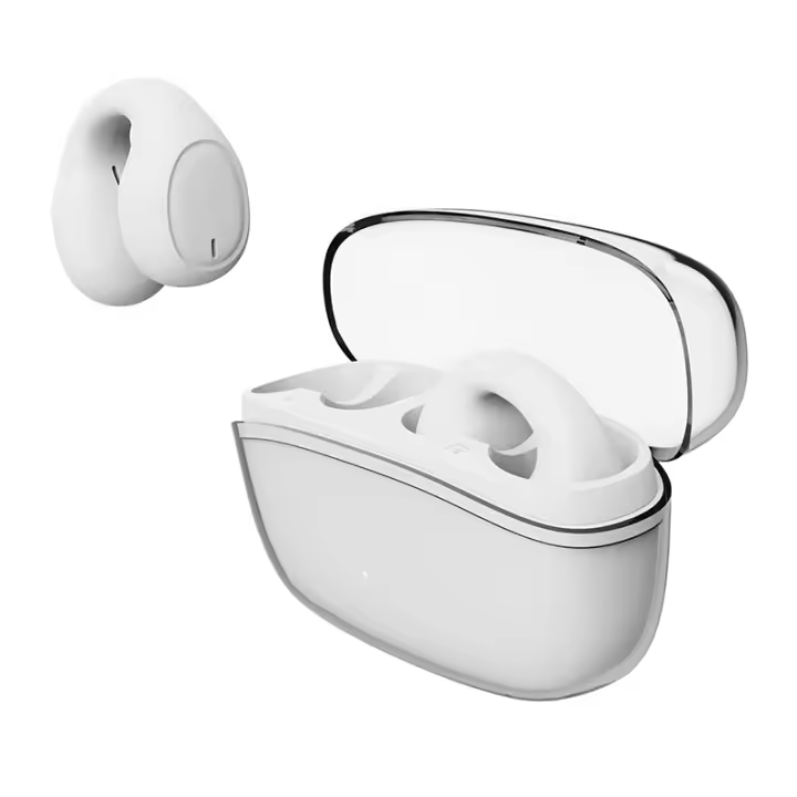 Auriculares inalámbricos transparentes con Clip para la oreja, cascos estéreo de graves Hifi, TWS, Bluetooth, con micrófono, cancelación de ruido - 1