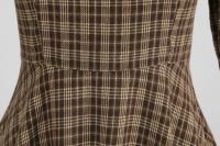 2025 nuevo Vintage marrón a cuadros Rockabilly Midi vestidos cuello vuelto arco 3/4 manga larga Otoño Invierno mujer vestido elegante - details 8