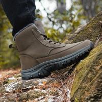 Botas De Invierno Con Piel Antideslizantes Impermeables Para Hombre Botas De Nieve Alta Top Microfibra Cuero Sintético Lining De Plush - details 19