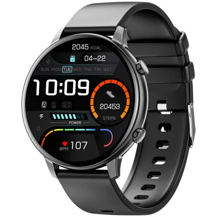 Karchilor Reloj Inteligente Bluetooth Resistente al Agua para Hombres y Mujeres, Llamadas, Deportes, Monitor de Salud, Compatible con Android e iOS - 1