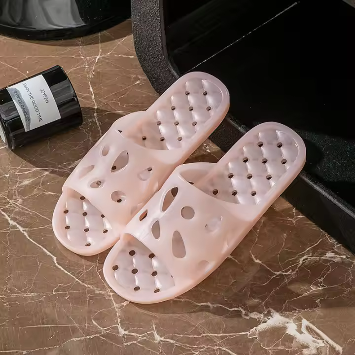 Zapatillas antideslizantes de baño para hombres y mujeres, suela de masaje interior de verano, diseño hueco silencioso, sandalias de ducha a prueba de fugas - 1