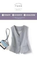 Nuevo y elegante chaleco con cuello en V, negocios formales con una hilera de botones, moda para mujer, chaleco vintage rojo - details 6