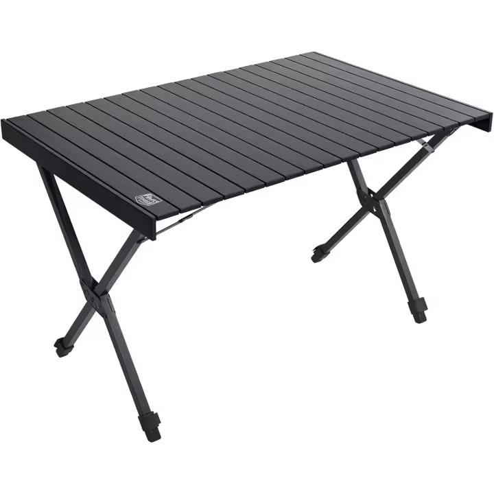 Mesa plegable portátil de camping con altura ajustable, mesa enrollable de aluminio ligera para 4-6 personas, para acampar, picnic, barbacoa, patio, fiesta. - 1