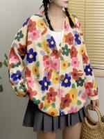 Masss-suéteres de lujo para mujer, cárdigans estampados a la moda, holgados, cálidos, florales, con cuello en V, para ocio, invierno, 2023 - details 1