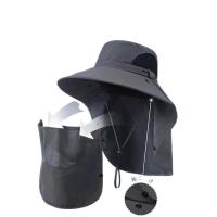 Máscara de escote a la moda para hombre, sombrero para el sol, máscara facial de malla, sombrero de cubo para crema solar, sombrero de trabajo de jardín de ala ancha, cubierta de verano, gorra para la cara de verano - details 5