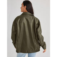 Chaqueta de Moto para Mujer de Tamaño Grande en Cuero Pretendido para Outfit de Otoño/Invierno 2024 con Cierre de Cremallera y Forro de Poliéster - details 19