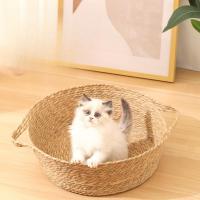 Cesta de Mimbre Tejida para Mascotas Nido Universal de Cuatro Estaciones para Gatos y Perros Cama de Dormir Suave Accesorios de Fotografía para Cachorros y Gatos - details 1