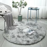 Alfombra peluda redonda pequeña con estampado de teñido anudado, tapete colorido antideslizante para sala de estar y dormitorio, alfombrilla suave para el suelo de invierno, 40/60cm - details 14