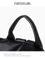 Mochila de trabajo de cuero PU suave para mujer, mochila de hombro cruzado de cuero negro vintage, mochila de viaje antirrobo para mujer - details 12