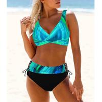 Conjunto de bikini con realce para mujer, traje de baño Sexy a rayas de colores, con sujetador acolchado, ropa de baño femenina - details 2