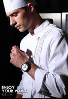 Uniforme de cocina de restaurante de invierno de alta calidad, uniforme de cocinero grueso y lavable, chaqueta de chef blanca de manga larga - details 7