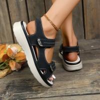 Sandalias casuales de velcro nuevas de verano con suela gruesa de talla grande para mujer - details 14