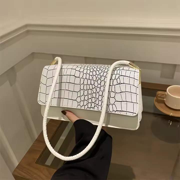 Bolso Cruzado de Mano para Mujer de Cuero Patente Avanzado Versátil Color Puro - 1