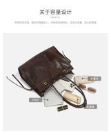 Nueva moda de las mujeres bolso de mano estilo fresco picante aceite cera cuero gran capacidad versátil bolso de hombro mensajero. - details 9
