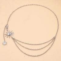 Cinturón de Metal para mujer, cadena fina de oro y plata, estilo Punk, Hip Hop, sol, luna y estrella - details 7