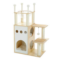 Árbol de madera para gatos, rascador para uso en interiores con poste rascador, accesorios para gatos y condominio - details 15
