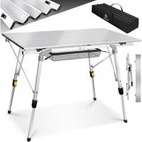 Mesa de Camping Plegable Marco de Aluminio Tablero Enganchable Ajuste de Altura Incluso - details 8