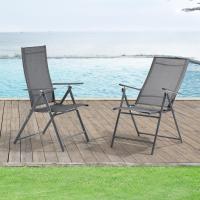 Juego de 2 Sillas Plegables de Jardín Kalamata Silla de Exterior Asiento para Terraza Balcón Patio con Reposabrazos y Respaldo Ajustable Patas de Acero 105 x 57 x 68 cm - details 8